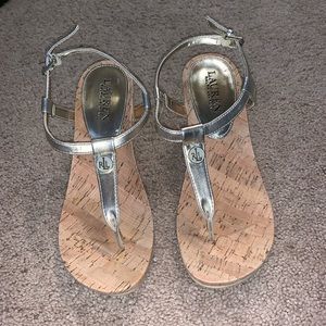 Women’s Ralph Lauren gold cork-like sandals